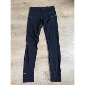 EUC Womens Athleta black pocket leggings athletic size S TALL